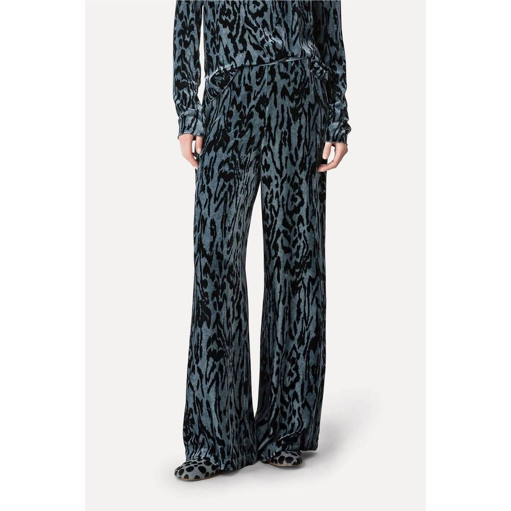 NEW FORTE FORTE moiree print velvet pants in stone